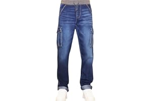 DENIM & DYE JEANBASE New Boys Kids Combat Cargo Stretch Denim Elasticated Ribbed Waist Jogger Pull On Jeans Pants