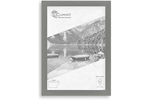 Clamaro 'COLLAGE' picture frame 37x50 handmade | Grey Steel | modern angular frame made from MDF wood with acrylic glass pane, back board and metal hanger (horizontal and vertical)