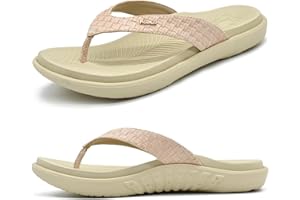 KuaiLu Tongs Femmes Sandales en Cuir de Mode été Avec Support de Orthopédique Tongs de Plage et Claquettes de Piscine