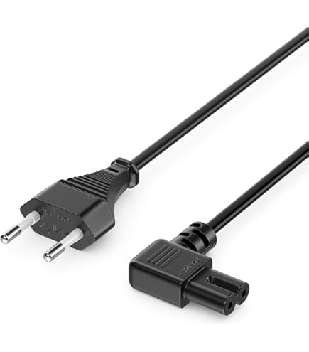 Cavo Alimentazione Euro 90° Con Spina C7 IEC - 2m Nero