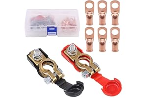 SAIBANGZI Bornes De Batterie 2 Pcs LibéRation Rapide Cosse Batterie Cosse Batterie Connecteurs De Batteries pour Bateau Camion Voiture Van Rouge Et Noir