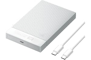 SAN ZANG MASTER Enclosure per disco rigido da 2,5 pollici - SANZANG USB 3.0 senza attrezzi, supporta UASP e Trim, per SSD SATA da 2,5" e HDD da 9,5 mm di altezza 7 mm, cavo da tipo C a C, bianco