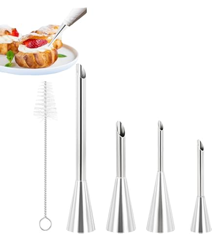 Set 5 Beccucci In Acciaio Inox Per Sac à Poche - Per Decorare Torte E Cupcake - Foto 2