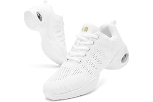 Tlone Dance Shoes for Women Jazz Shoes Women Dance Sneakers Breathable Air Cushion Split Sole Walking Dance Shoes Platform Shoe