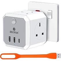 Multi Plug Adapter with 3 USB, 4 Way Multi Plug Extension USB C ...