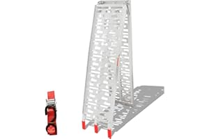 Randaco Rampe d'accès pliable 680 kg - Rampe de chargement - En acier galvanisé - Antidérapante - Pour tracteur pelouse, moto, ATV, quad, voiture - Rampe de chargement