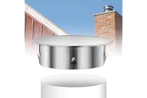 DNGH Copertura per tubo del camino da 120 mm fino a 130 mm, copertura per canna fumaria, in acciaio inox, coperchio per foro, diametro 122 mm, profondità: circa 45 mm