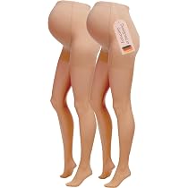 Collants Grossesse Herzmutter 20DEN - Lot De 2 Transparents Et Mats Beige/Noir