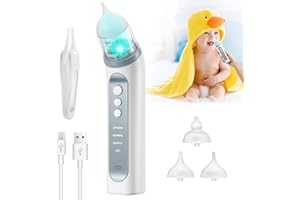 FDKENE Mouche Bébé, Electrique Aspirateur Nasal pour Bebe avec 3 Modes, 3 Embouts, Suceur de Morve, Nettoyeur de Nez de Nourrissons our Nouveau-nés/tout-petits