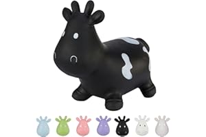 Hoppimals Tootiny Animal Sauteur Gonflable Vache, Animal Sauteur, Jouet Sauteur Gonflable - Développe la motricité - A partir de 12 Mois - avec Pompe à air Incluse