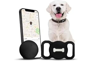 Nasuanata Smart Tag, Localisateur pour Chiens et Chat MFi Certifié Fonctionne avec Find My (iOS Uniquement)(Sombre)