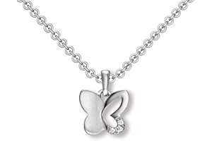 Kinder Kette Silber 925 Schmetterling-Kette Mädchen Schmuck Kinder Ketten Mädchen Echt Kette mit Schmetterling Silber Anhänger für Kinder Halskette Geschenke für Mädchen Geschenkideen FF482