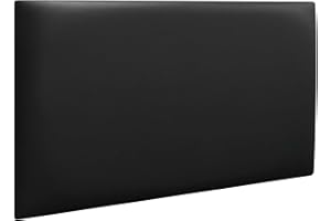 DHOME Samoprzylepne Tapicerowane Panele ze Skóry Syntetycznej na Ścianę Akustyczne Dźwiękochłonne Ochrona przed Uderzeniami Wezgłowia Dekoracja Domu i Sypialni (Czarny, 60x40)