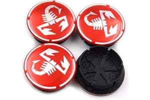 KUPK 4 pièces Auto Cache Moyeux, pour Abarth 50mm Centre de Jante Capuchons Badge Enjoliveurs Anti-poussière Centre Roue Caps Accessoires,G