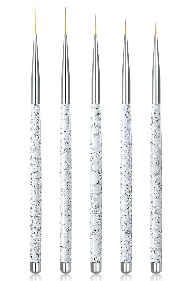 5-teiliges Nagelkunst-Pinsel-Set Doppelseitig – Superfeine Linien Für 3D-Nageldesign Zu Hause