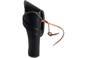 ‎HULARA Hulara Full Grain Buff Leather Cross Draw Holster Gun Holder 22 .38/357 .44/45 Cal Revolver Gun Western Holster Fit 4" to 8" Revolver Holster