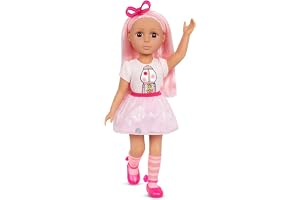 Glitter flickor 35 cm dockkläder, en pop of Pink 7-delars outfit set