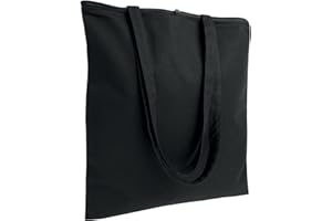 Artexia Bolso con cremallera y cremallera Shopper de tela Tote de algodón con asas largas