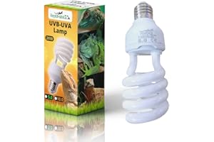 ReptilHábitat Ampoule UVB 5.0 UVA 26W pour Terrarium de Reptiles, Plantes et Tortues, Lampe E27 Idéale pour Tortues et Pogona