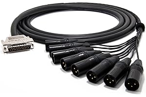 enoaudio Mogami 2932 8 Multicore Analog Kabel Breakout | Gold D-Sub 25 - Neutrik XLR male | HiFi, 0,5 m