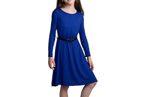 JAMI JUNIORS Girls Skater Sleeveless Belted Dress Swing Party Kids Children Tea A-Line Mini T-Shirt Free Belt Cute Flare Frankie Fit