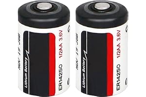 STEPMAX (2 Pack) ER14250 1/2AA 3.6V Lithium Battery 1200mAh for Dog Collars, Baby Movement Monitor and More(Non-Rechargeable)