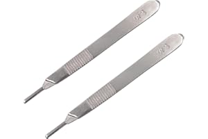 MIDUBE 2 Stück Skalpellhalter Nr.3 Passend für Klingen Nr. 10, 11, 12, 15, rostbeständiger Edelstahl leicht und langlebig ideal für chirurgische Studenten pädagogische Zwecke Heimwerker-Reparaturausrüstung