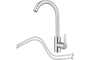 LIFHAP Wasserhahn Küche,Mischbatterie für Küchenspültisch mit Schläuchen,360°Drehbar Einhand Armatur Küche,Hochdruck Küchenarmatur mit G3/8 Anschlüssen