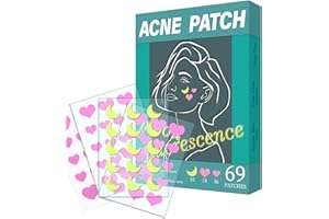 CUTITIUU Parches para granos,Adhesivo hidrocoloide para acné con forma de estrella,Pimple Patch Parches Acne Hidrocoloides Cubierta Absorbente Invisible (Corazón de luna 69PCS)