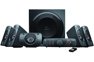 Logitech Z906 System dźwiękowy 5.1, głośnik z dźwiękiem przestrzennym 1000 W, THX, wiele wejść audio, pilot zdalnego sterowania, wtyczka EU, PC/PS4/Xbox/system stereo/TV/smartfon/tablet - Czarny