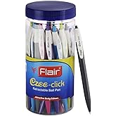FLAIR Ezee Click 0.7 to 1 mm Ball Pen Jar Pack | Retrac...