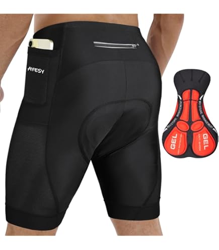 NOOYME Pantaloncini Ciclismo Uomo Pantaloni Ciclismo Uomo Imbottiti In Gel 6D Avanzati Traspiranti Pantaloni Bici Uomo Elastici Antiurto Asciugatura Rapida