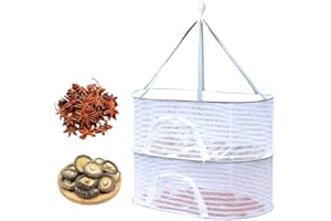 ZJILIXIA Hängendes Trockennetz Mit Reißverschluss,Trockennetz Kräuter,Mesh Trockennetz,Faltbar Kräutertrockner Mit Reißverschlüssen,Für Trocknen Von Samen Fisch Gemüse Obst Kräuter (Weiß, 2-Lagiges)