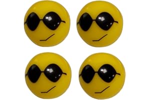 Aerzetix: 4 Ventilkappen Auto Fahrrad Motorrad emoticone Sonnenbrille Runde C19928