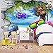 Produktbild CLYGT (selbstklebend) Tapeten Wandbilder 3D Hintergrund Fototapete lila Galaxie Tapete 3D Fototapete Fans Sterne Kinderzimmer Wohnzimmer Dekoration TV Hintergrund Papier 3D T(B) 200 × (H) 150cm 4