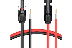 TIHOOK Solar Extension Cable, 5m 12AWG, 4mm² PV Wire with Compatible Connector, Solar Panel Wire, Female and Male Connector, for Solar Panels Photovoltaic Systems (Red and Black)
