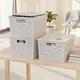 Deconox Seul &Ccedil;ok Ama&ccedil;lı Kapaklı Saklama Kutusu - Şık ve Dekoratif Dolap İ&ccedil;i Organizer D&uuml;zenleyici (4 L / 12 L / 20 L Boy Se&ccedil;e