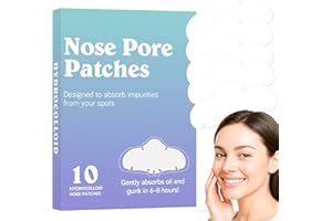 Eveellyn Nasenstreifen, Hydrokolloid-Porenstreifen, Poren verkleinern, Öl absorbieren, Akneflecken gründlich reinigen, Mitesserentferner, für alle Hauttypen geeignet (10 Stück)