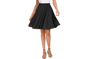 URBAN GOCO Urban Coco Women's Basic Versatile Stretchy Flared Casual Mini Skater Skirt