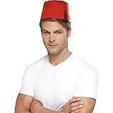 Smiffys Fez Hat with Black Tassel - Red