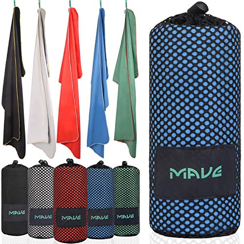 MAVE® Microfaser Reisehandtuch - Schnelltrocknendes und ultraleichtes Mikrofaser Handtuch - Ideal für Deine nächste Reise an den Strand oder Backpacking Tour [in Allen Größen]