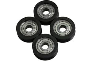 CNBTR U-Type Plastic Coated Steel Bearing Guide Pulley Wheel (5mm Width, 1.3mm Depth) Max-Load 63kg Pack of 4