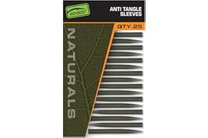 Fox Naturals Size Anti Tangle Sleeves - 25 Tubes, Angelzubehör zum Karpfenangeln, Gummischlauch, Gummitubes