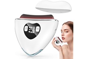 KIMTAR Gua Sha Elektrisch, EMS Gua Sha Gesichtsmassagegerät, Gesicht Schönheit Gerät mit Wärme & Vibration für Anti-Aging, Facelift, Falten-und Schwellungsreduzierung