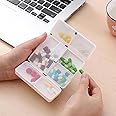 House of Quirk Pill Organizer, 7 Compartments Portable Pill Case Travel Pill Organizer,Folding Design Pill Box for Purse Pocket to Hold Vitamins,Cod Liver Oil,Supplements and Medication (White)
