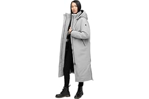Navahoo Damen Mantel mit magnetischer Abdeckleiste und Rucksackträgern warme Winterjacke Schneewächter 14 XS-5XL