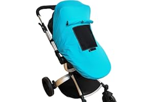 AUPOWER AuPwer Sonnensegel Kinderwagen - Sonnenschutz für Kinderwagen - UV Schutz für Buggy & Stroller, Blau