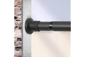 Qlfyuu Curtain Rail Tension Rod Extendable Curtain Pole, Heavy Duty Curtain Rod Pole No Drilling, Telescopic Curtain Pole Rust Free(Black,210-310CM)