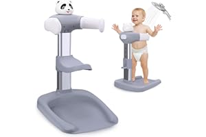 HOYIYOBI Vasca da bagno per bambini con supporto doccia, anti-schiacciamento, antiscivolo, torre doccia regolabile per bambini in piedi, supporto doccia ideale per neonati