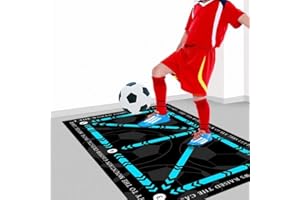 LONGGAOGAO Football Mat Training,Soccer Mastery Skills L Mat 80 x 50cm for Dribble,Non-Slip Shock Silent Soccer Sports, Football for Kids Adult Football Training（Green）